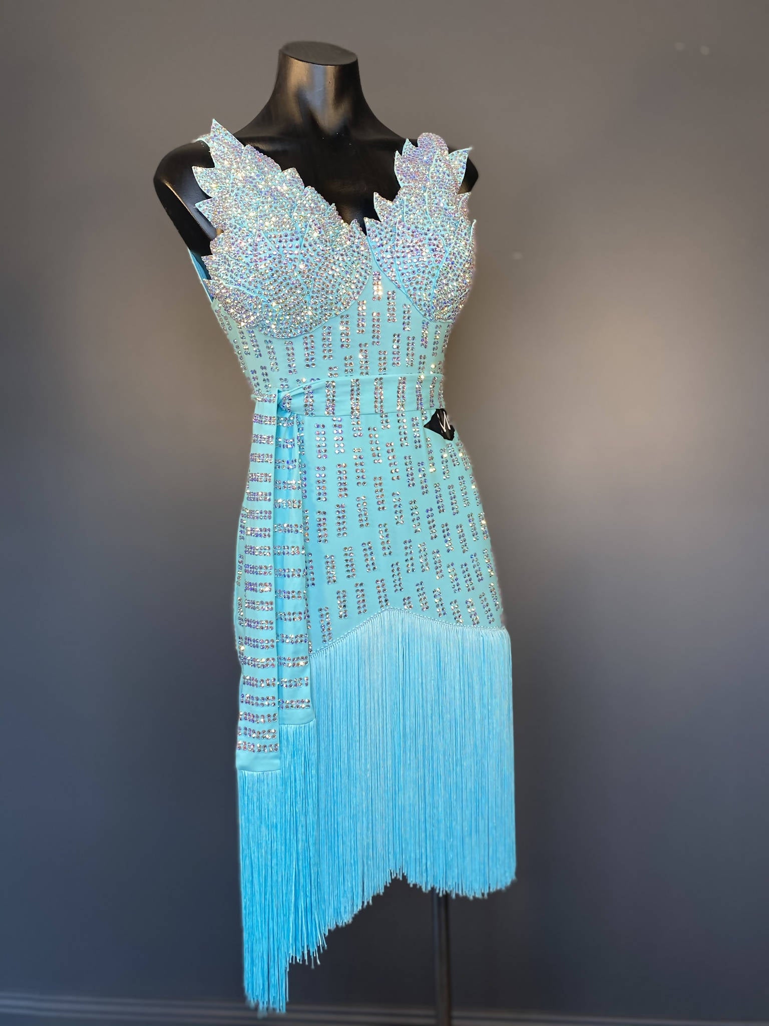 New Fully Stoned Blue Latin DressDance Dressing