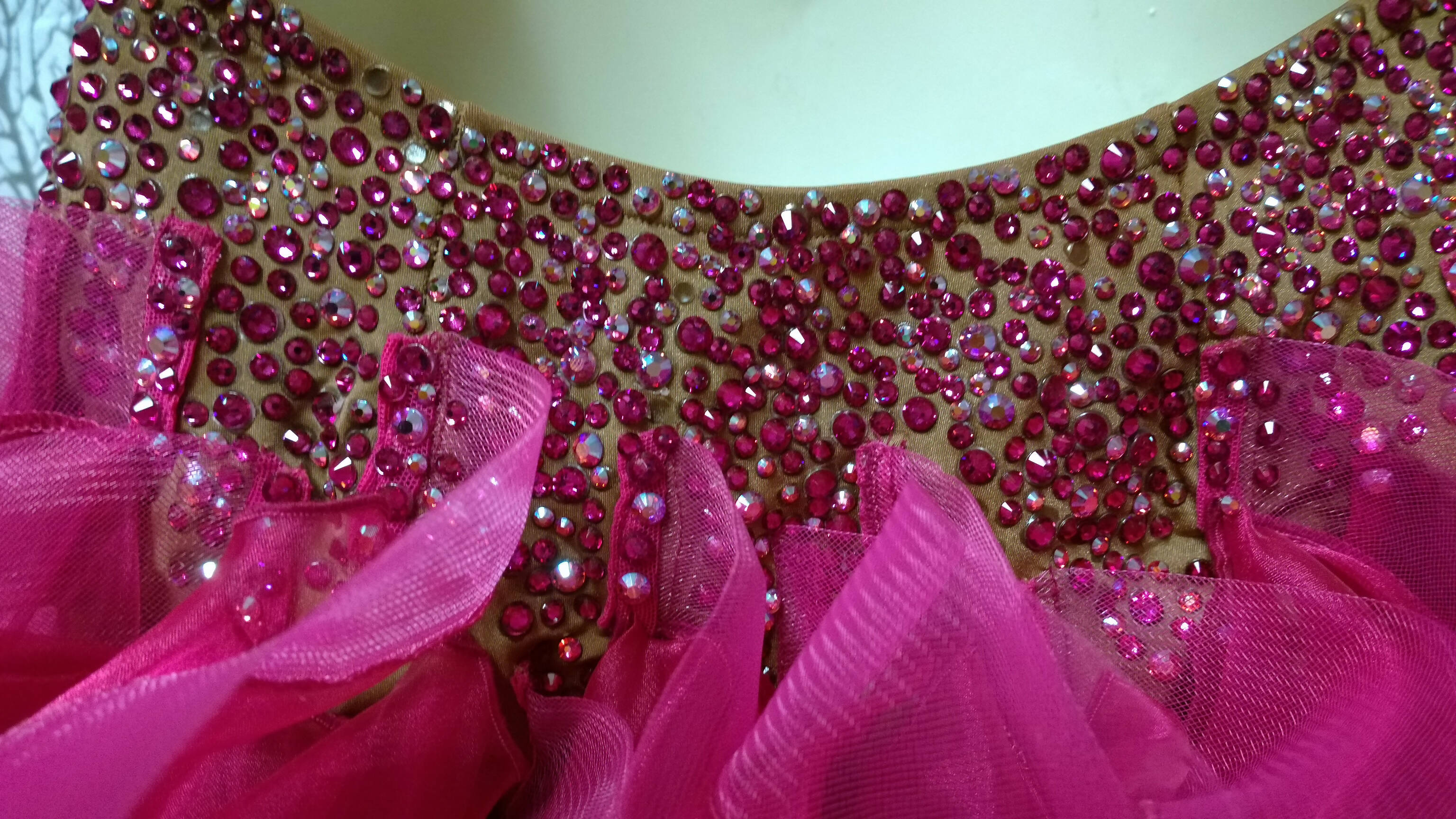 Pink Crinoline Latin Dress , latin dresses for sale, rhythm dresses