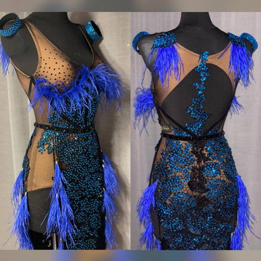 Brand New Black & Blue Latin Dress