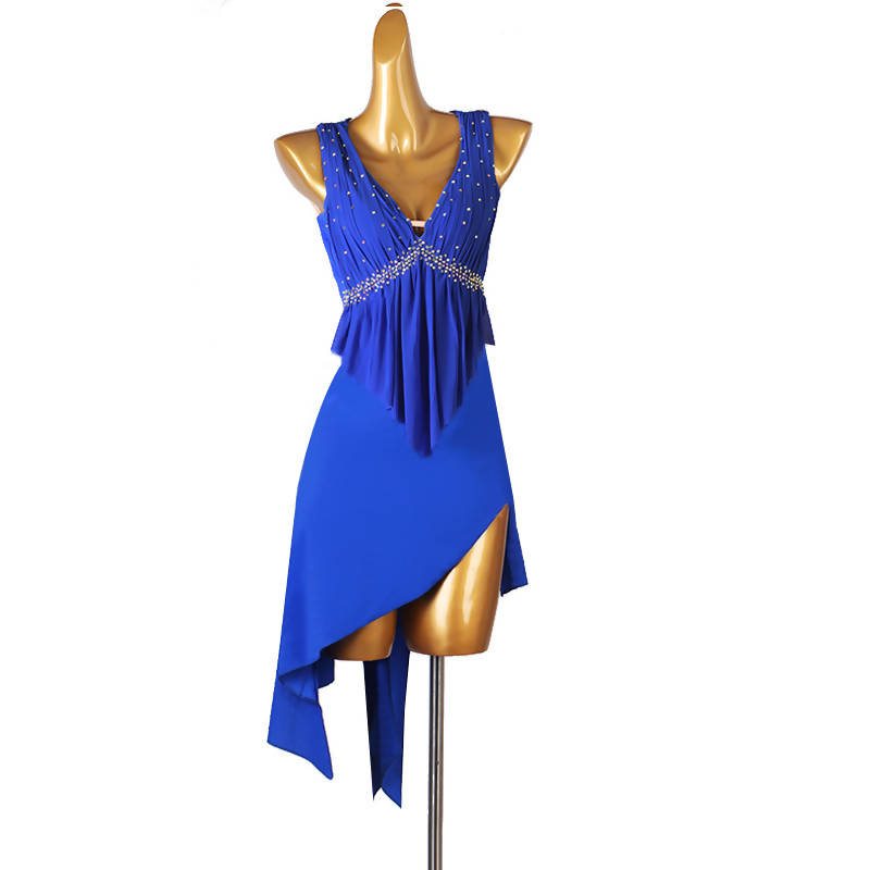 royal blue dance dress inhzoy Womens Glitter Backless Contemporary Dance Costumes Royal Blue M