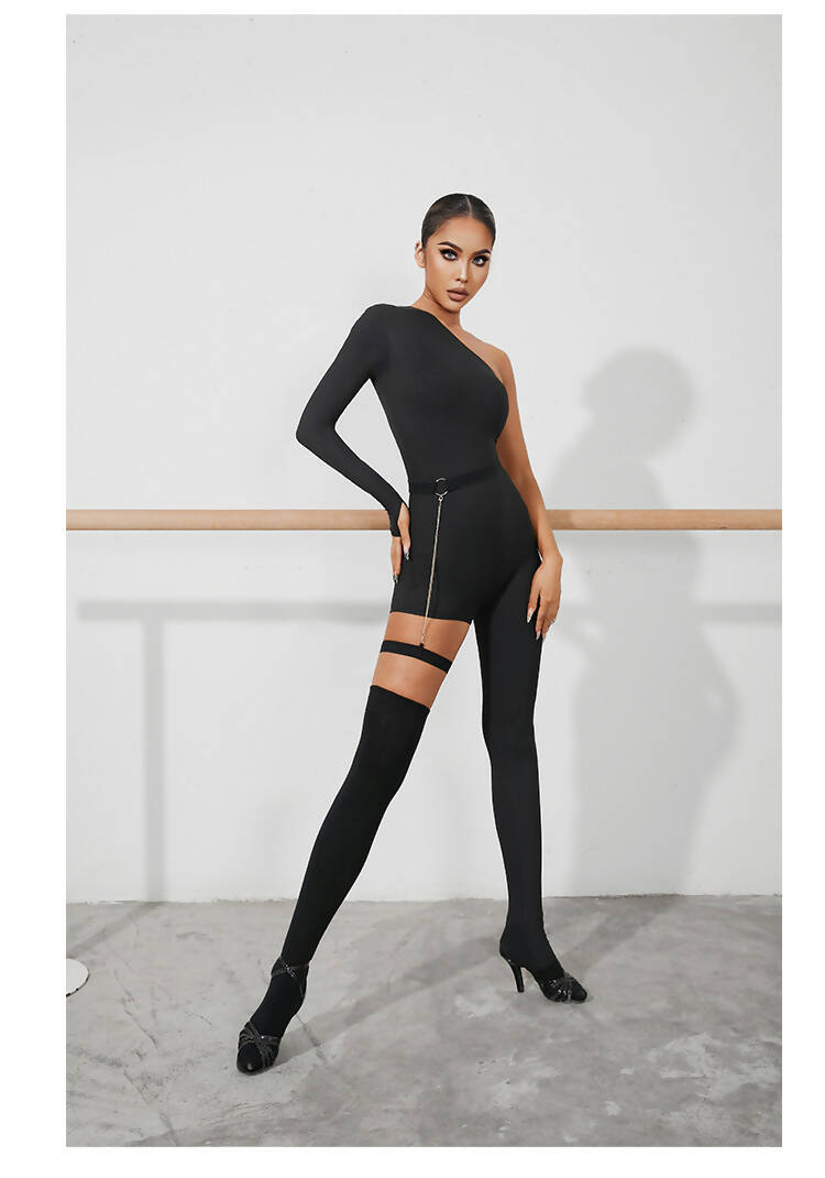 New Black Latin Dancewear Jumpsuit | 2258