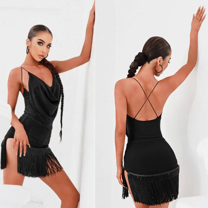 Sleek and Chic Black Latin Practice Wear | 2193Dance Dressing