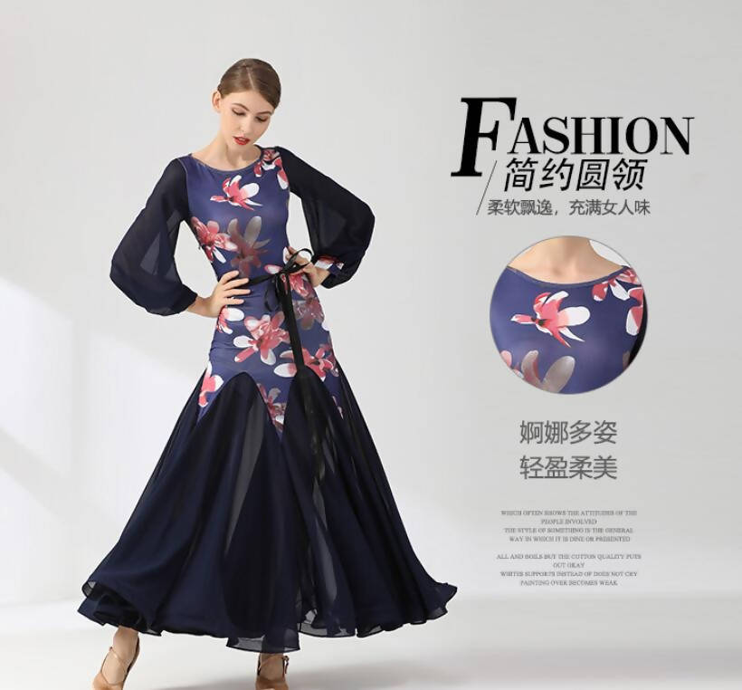 Festive Florals Ballroom Dancing Practice Wear | 9077Dance Dressing