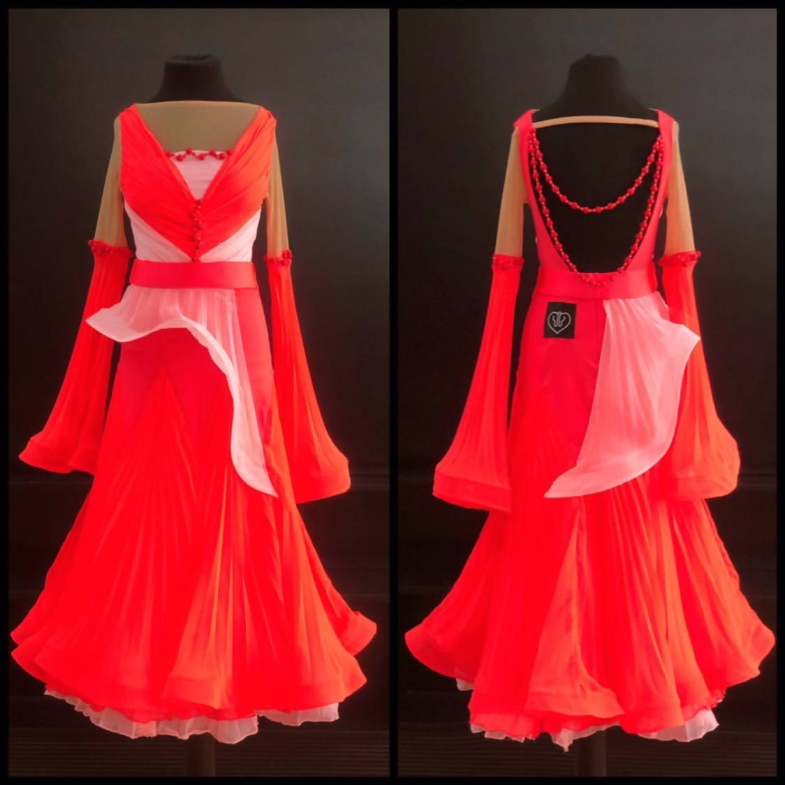 New Red Standard Ballroom Junior 1 Dress (ballroom dresses for sale, standard, modern, smooth) - DDressing