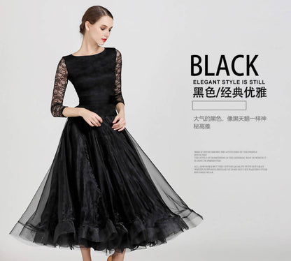 Black ballroom dance practice dress