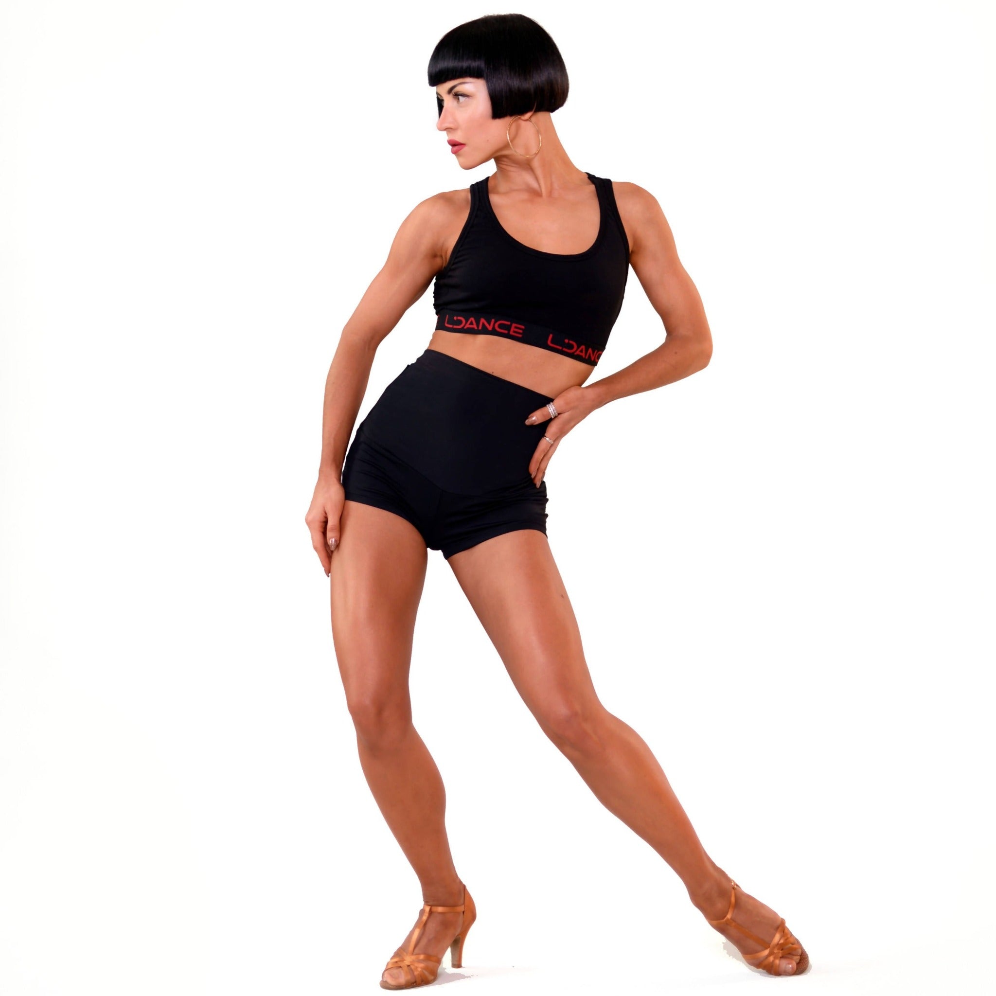 Practice Black Latin Dancewear Top (dancewear, dance practice wear, latin)