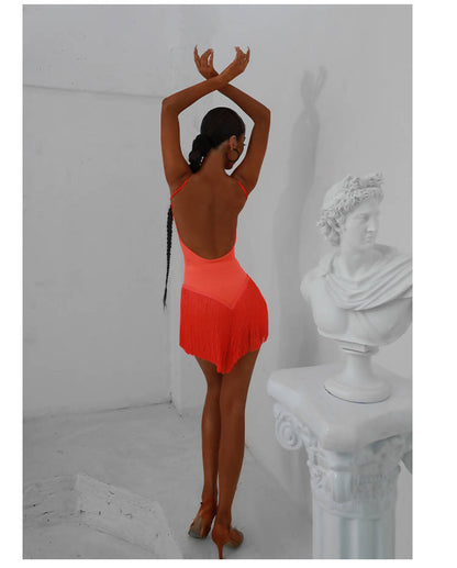 Dynamic Dance Drapes Practice Wear | Orange/Red/Black | 2213