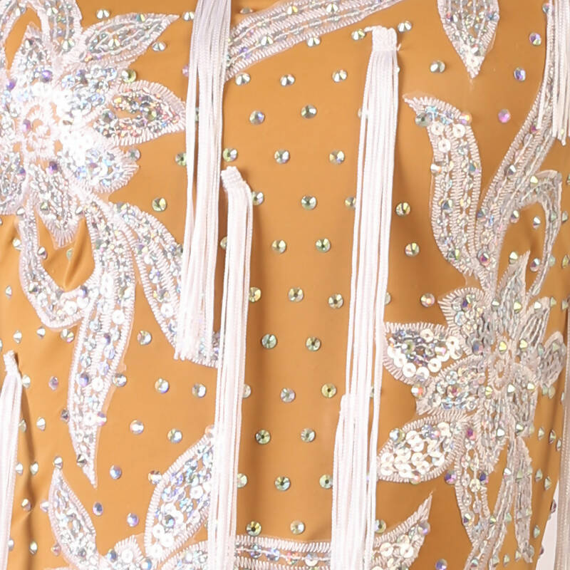 White Embellishments Rhythm Dress | LQ359Dance Dressing White Embellishments Rhythm Dress | LQ359Dance Dressing