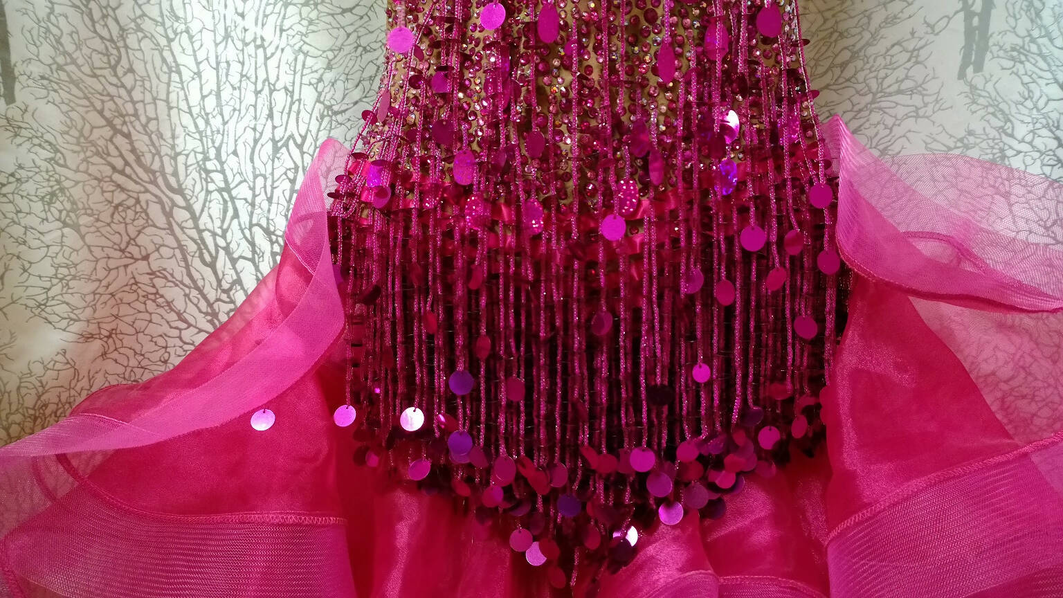 Pink Crinoline Latin Dress , latin dresses for sale, rhythm dresses