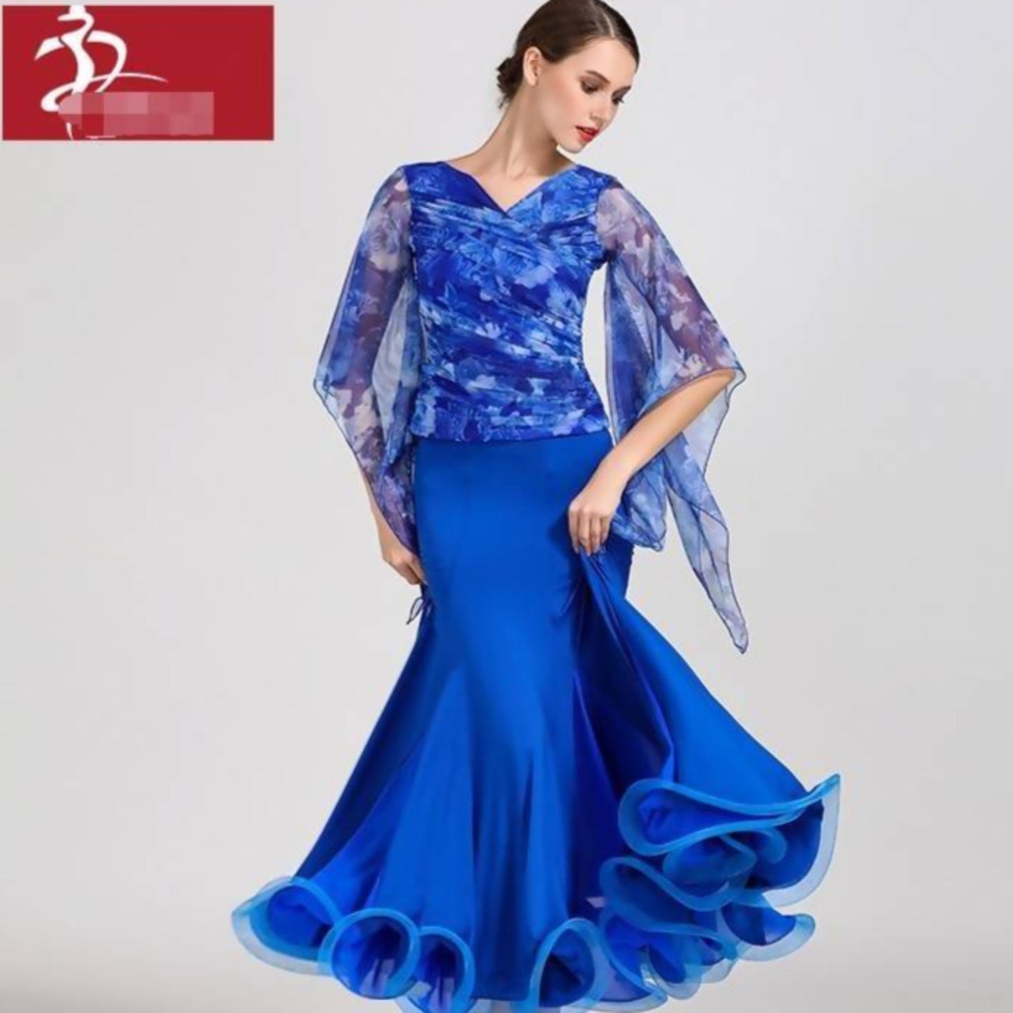Floral Print Standard Dancewear Dress (dancewear, practice)