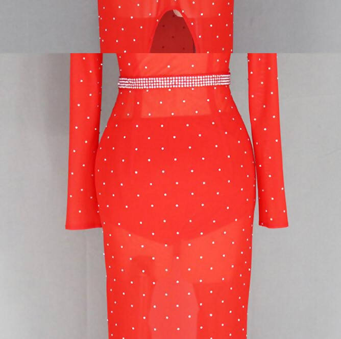 New Long Red/Black Latin Dress (latin dresses for sale, dancesport, rhythm)qyw04