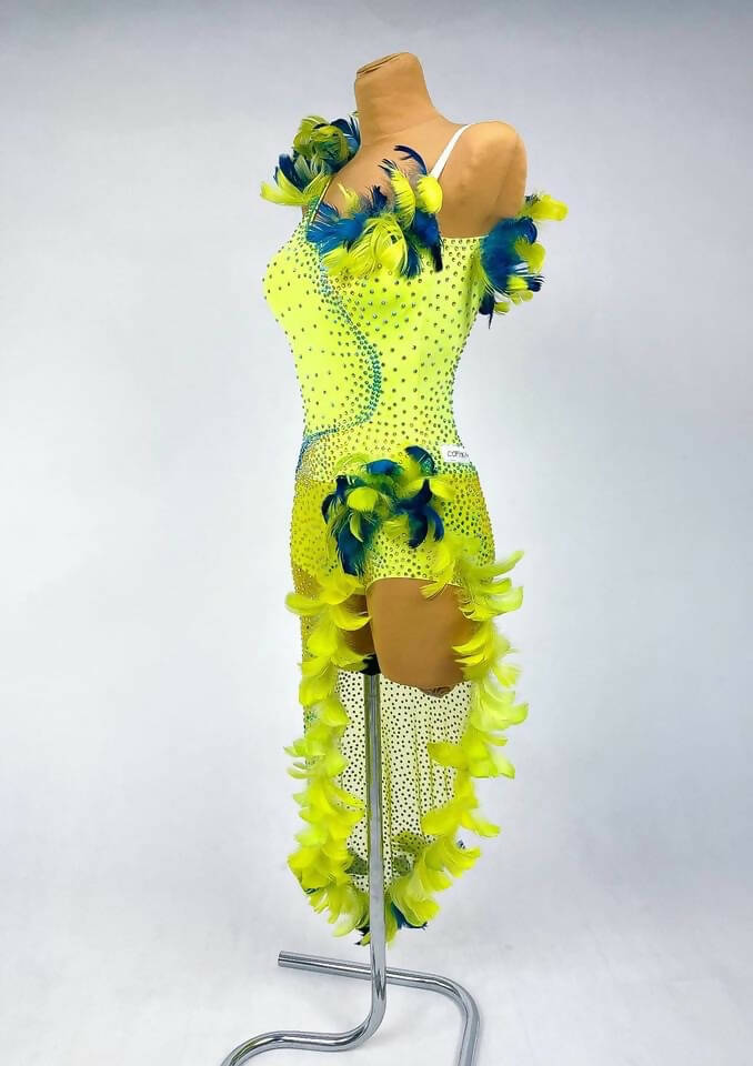 Lime Latin Dress (latin dresses for sale, latin, dancesport, rhythm)