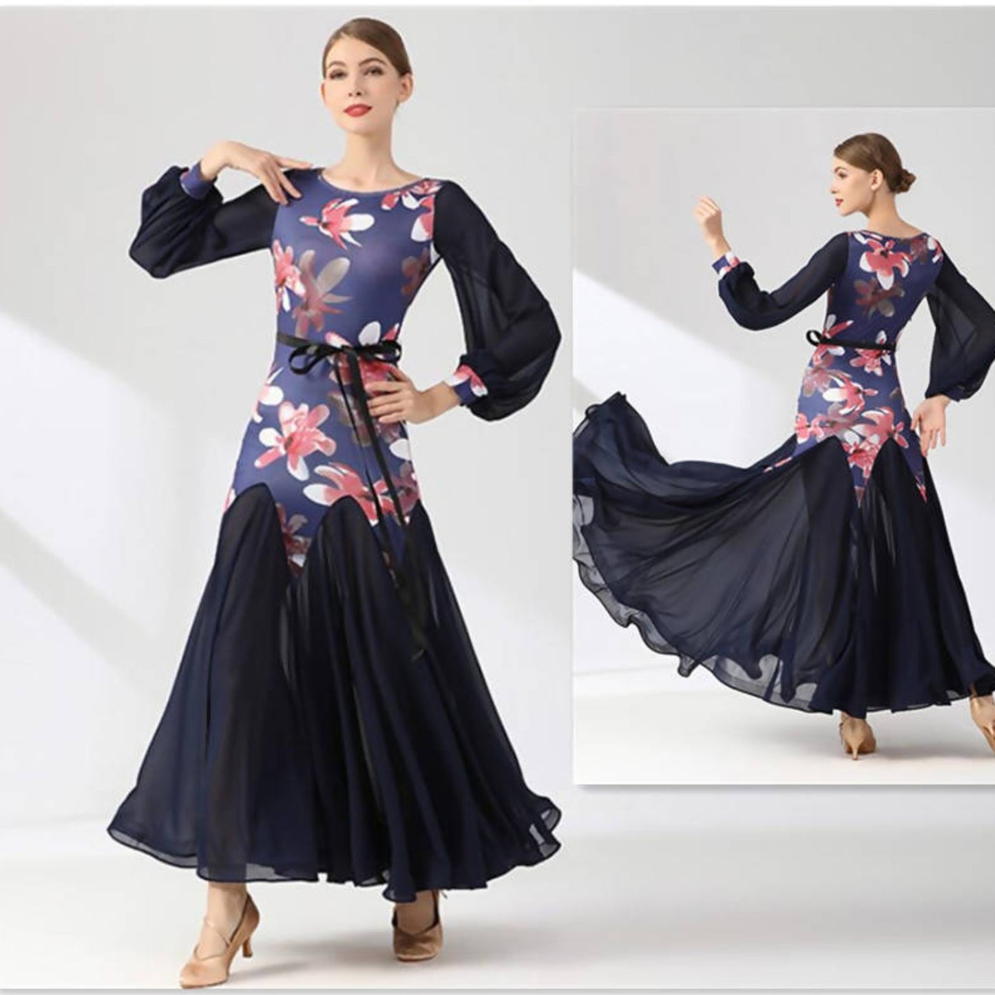 Festive Florals Ballroom Dancing Practice Wear | 9077Dance Dressing