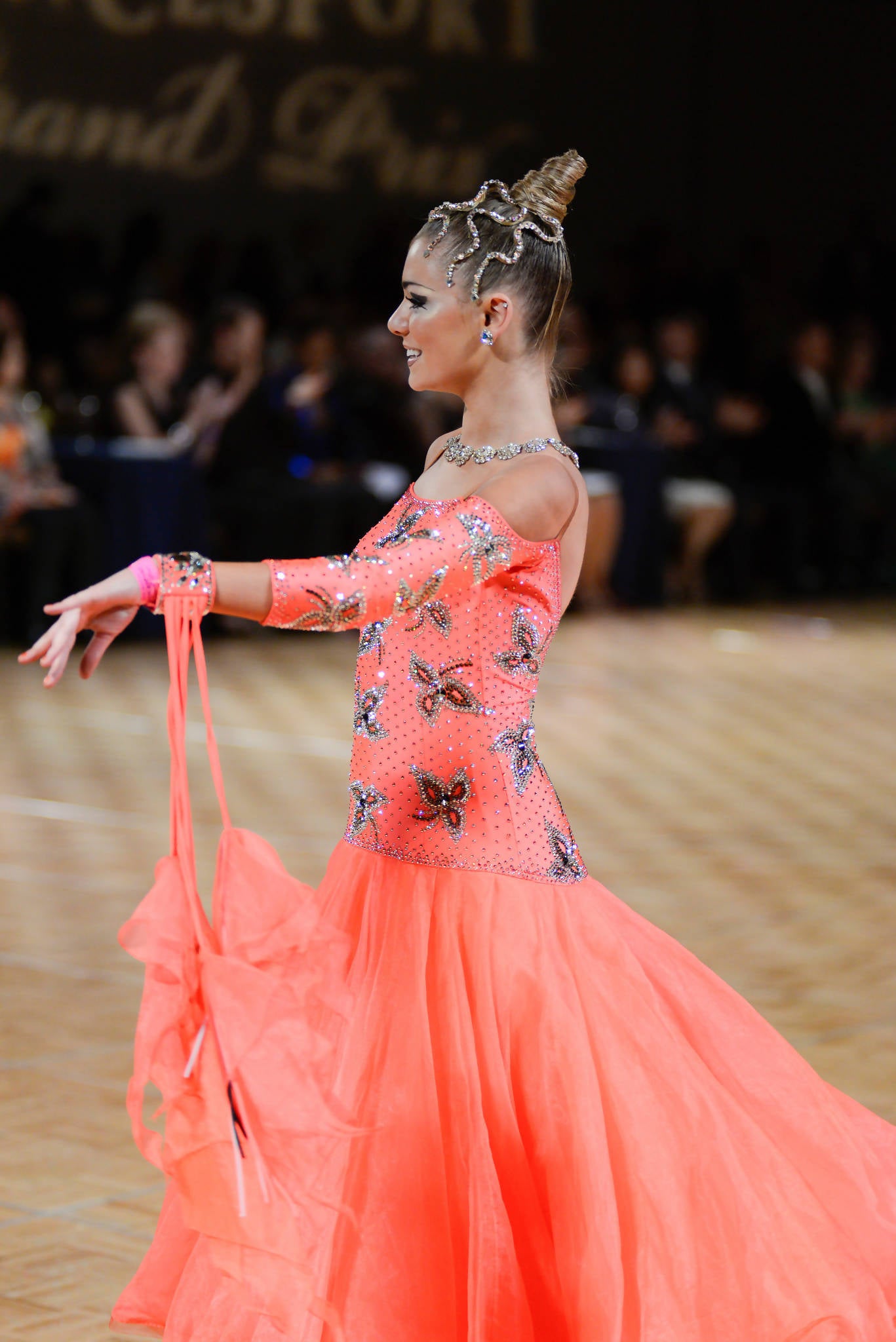 Vibrant Orange Standard Ballroom DressDance Dressing