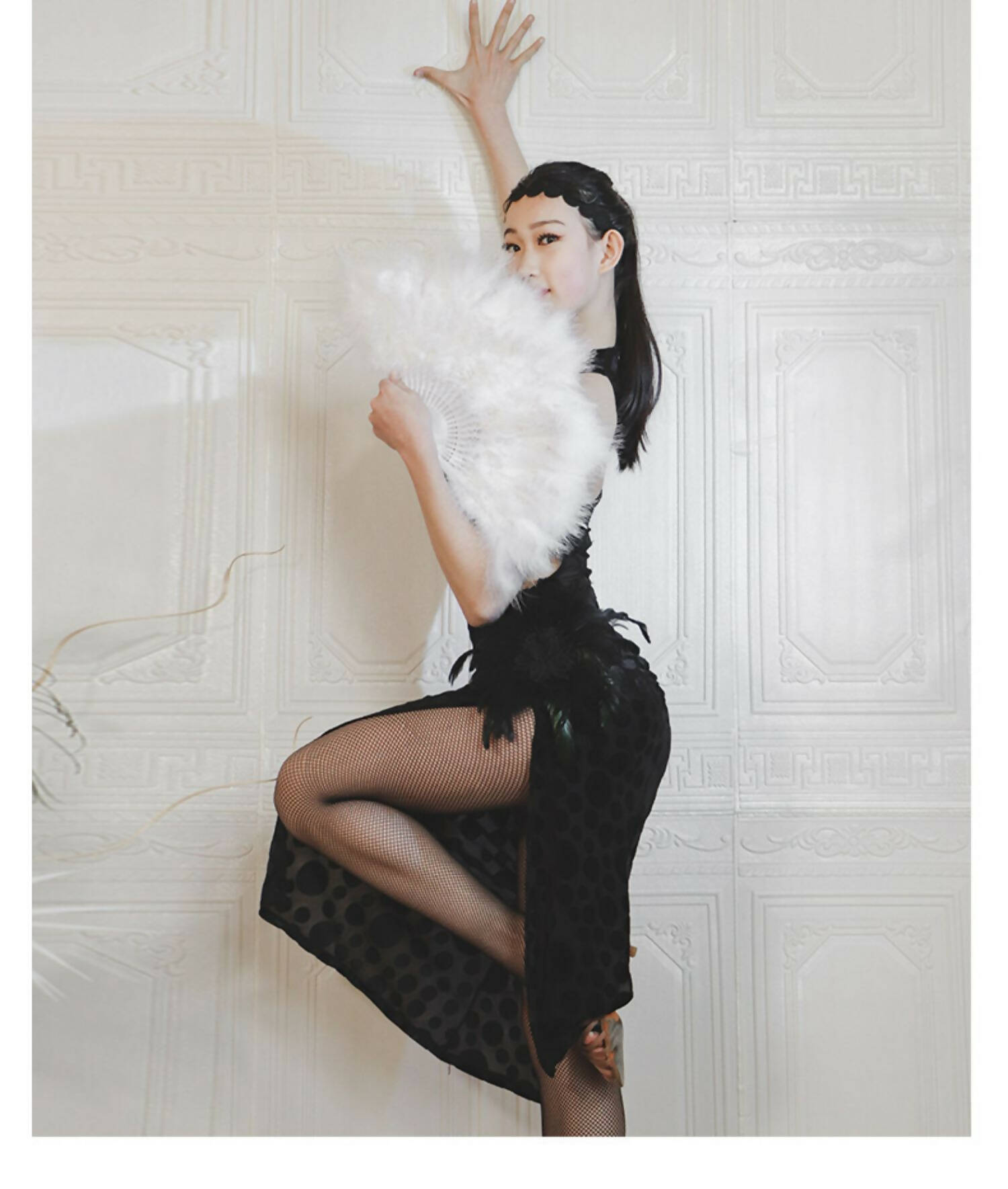 Seductive Feathers Black Latin Dress | ADL17Dance Dressing