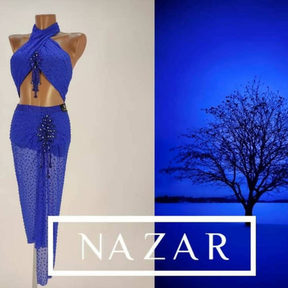 Nazar Cobalt Blue Latin Dress