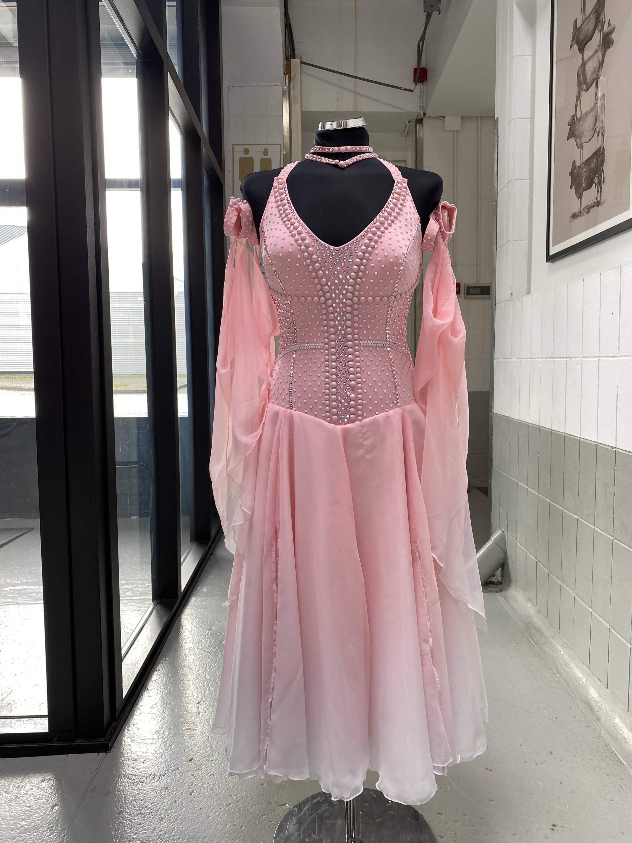 Pink Ballroom Dress-Slinky Sequins