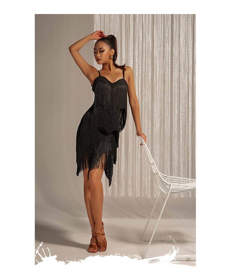 black dress tassels Tantalizing Tassels Dress