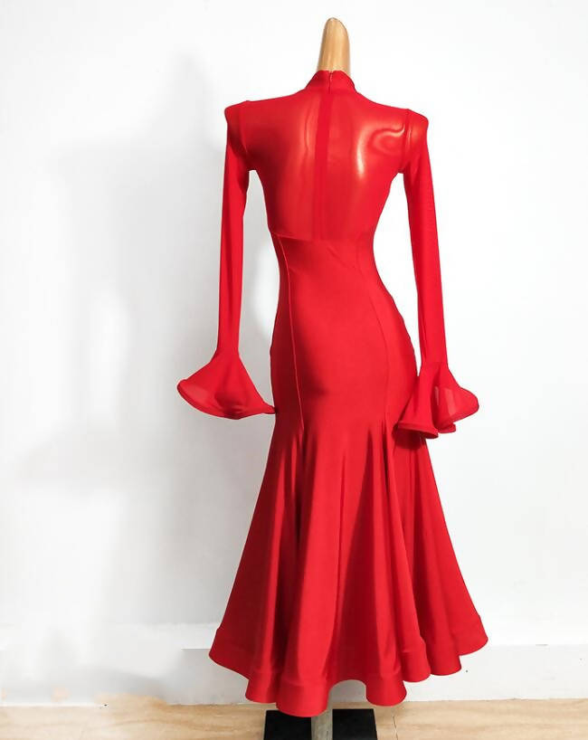 Vivid Valentine Red Ballroom Dress (new, smooth dress, standard dress for sale) 640