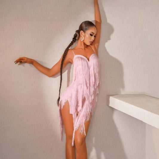 Pink practice dress for Latin dance , zym