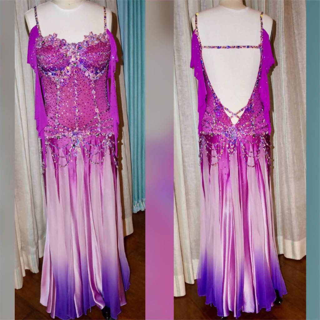 Lavender Degrade Smooth Dress (ballroom dress for sale, standard, modern)