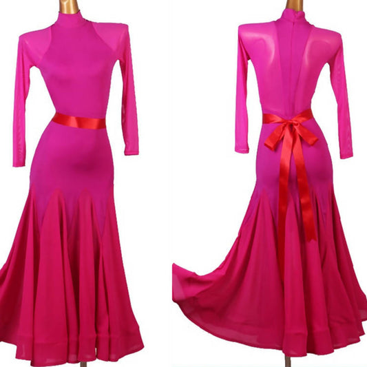 Practice Pink Standard Ballroom Dancewear Dress (dancewear, dance practice wear, standard dress)