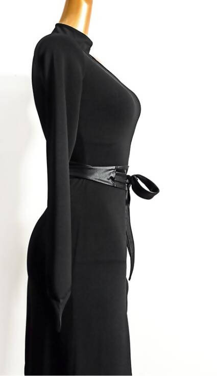 Practice One Sleeve Black Latin Dancewear Dress (dancewear, dance practice wear, latin dresses)637