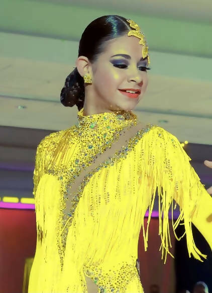 DSI Yellow Latin Dress With Fringes