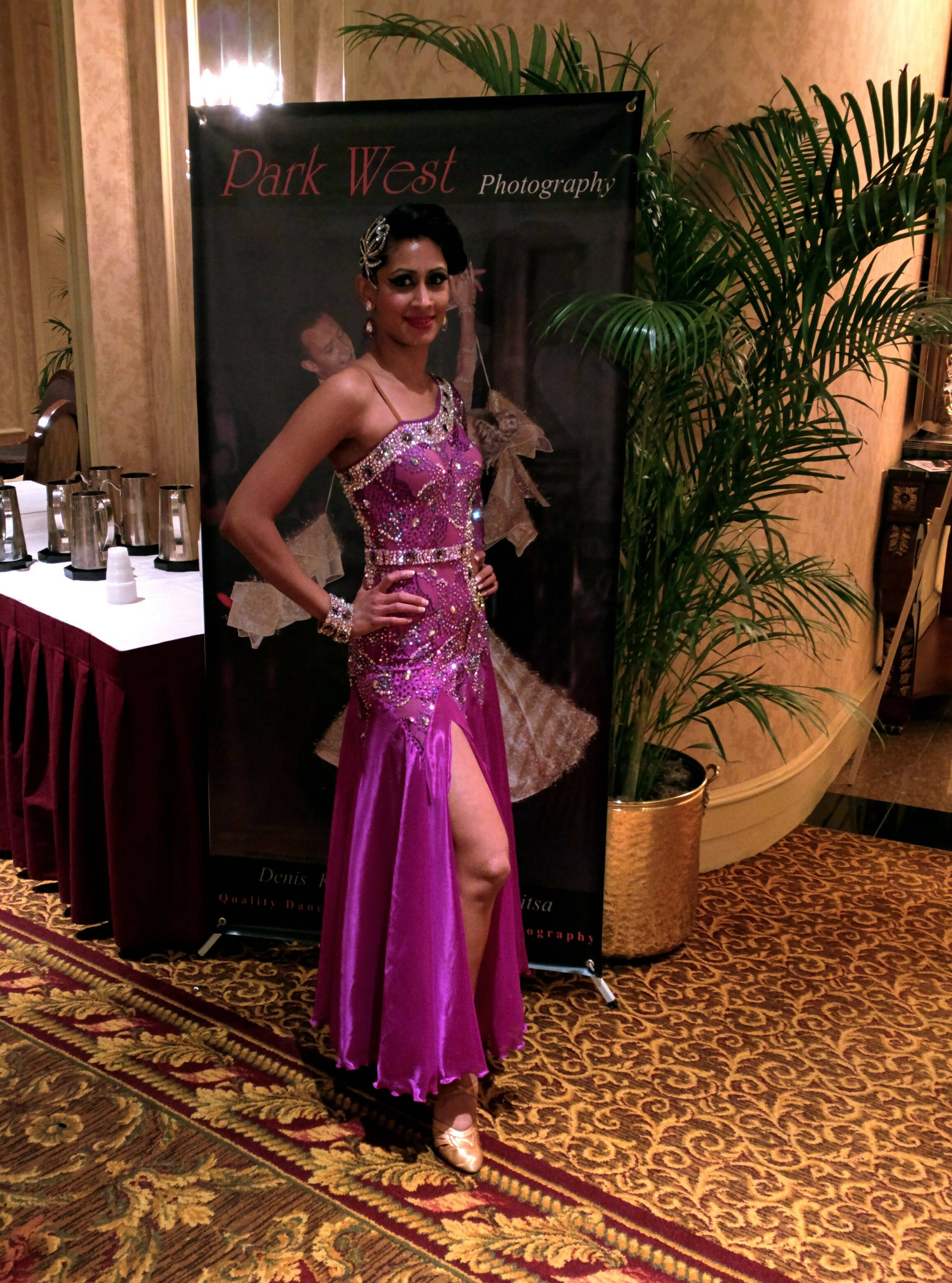 Purple Smooth Dress with Swarovski Crystals (ballroom gown, modern, smooth)