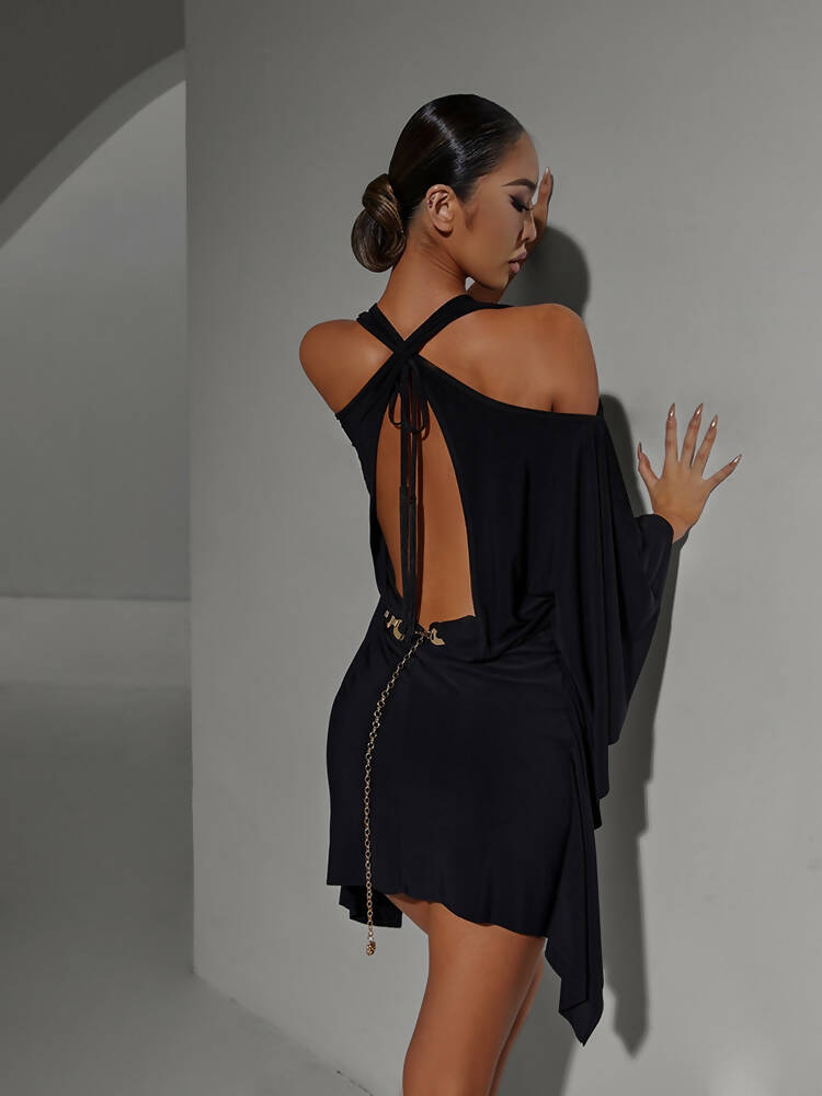 Presale Black-Blue Midnight Serenade Latin Dress | 2303