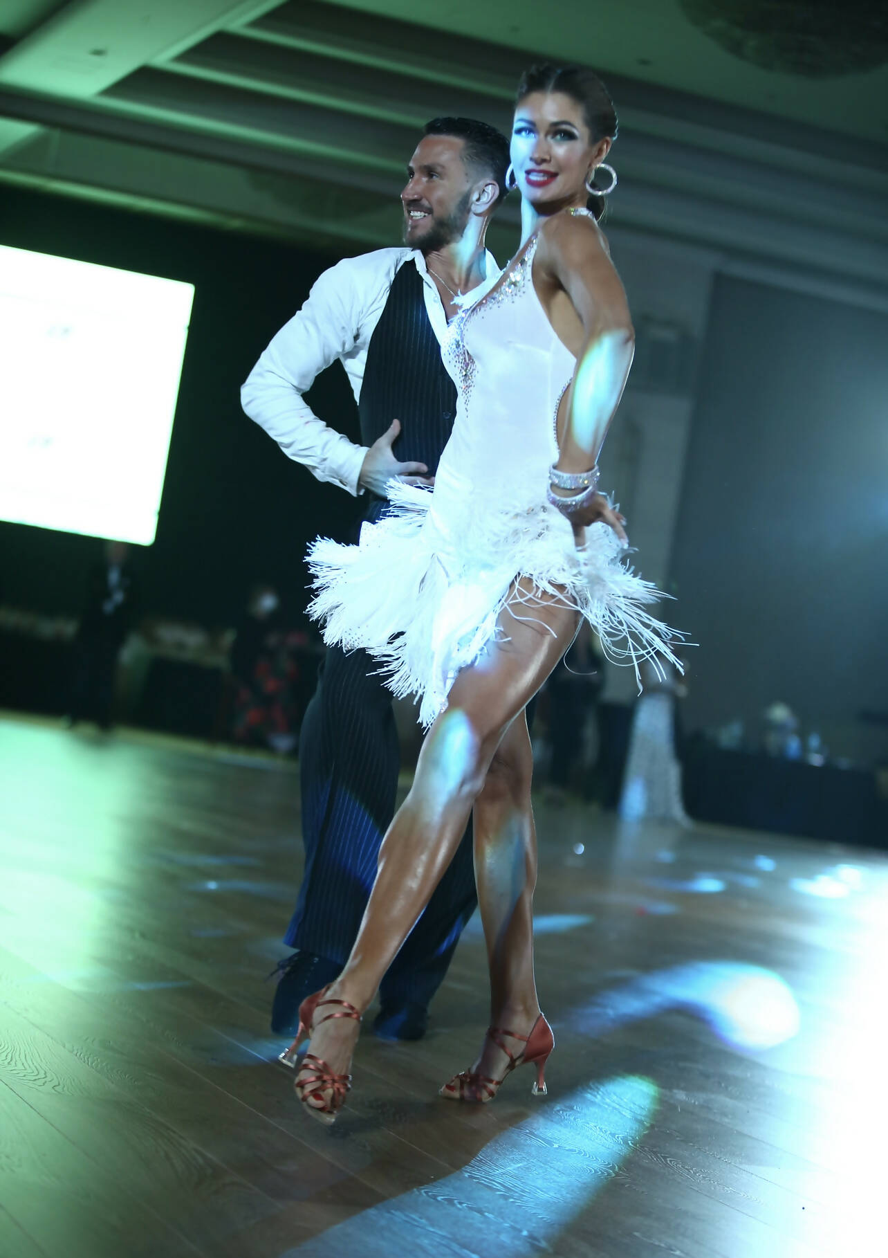 Pure White Fringed Latin Dance, latin dress for sale, rhythm dresses, latin dresses for sale, dance dress, competition dress