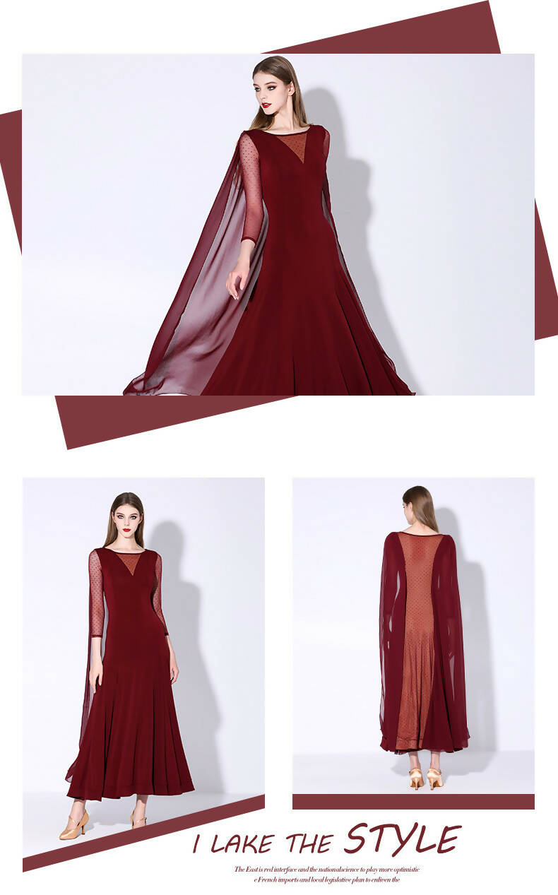 Timeless Style Ballroom Dress | Red/Black | 878