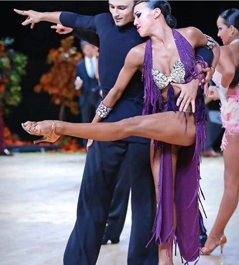 Vesa Purple Latin Dress (ballroom dresses for sale, latin, dancesport, rhythm)