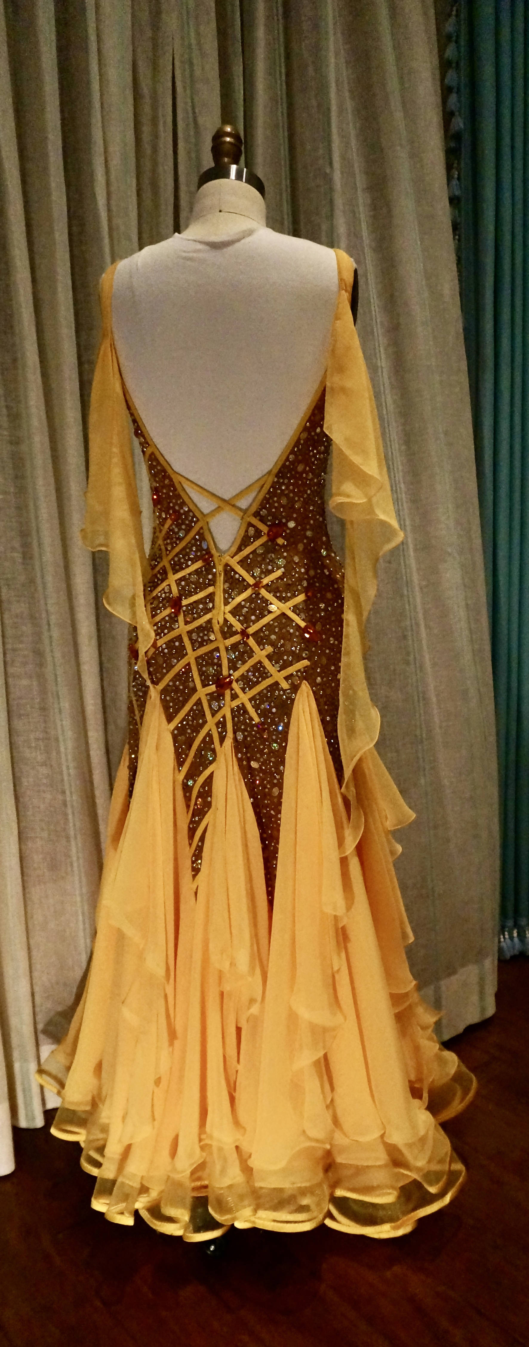 Yellow Smooth Dress by Lenique (ballroom dress for sale, standard, modern)