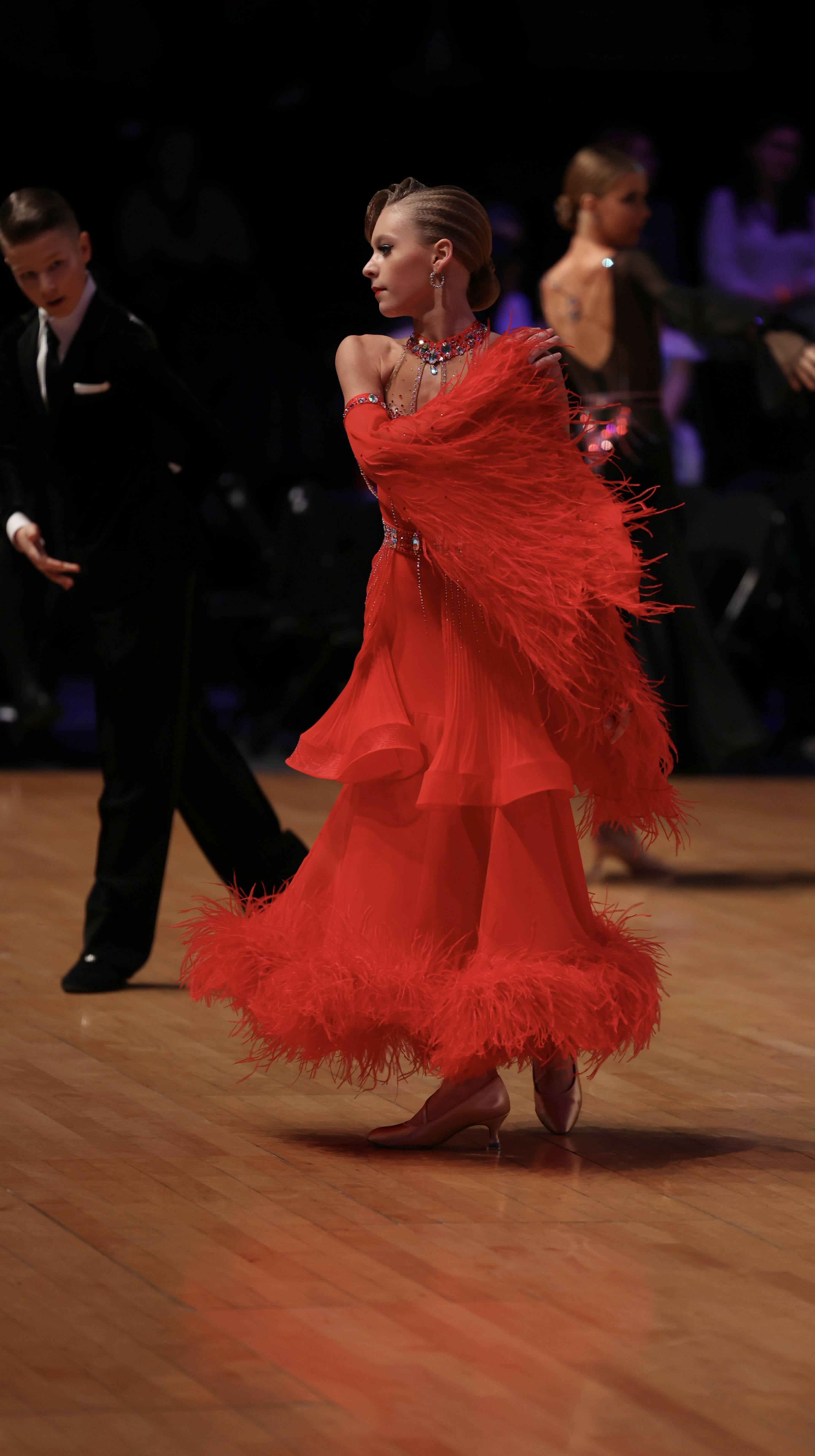 Flame Feathered Dress