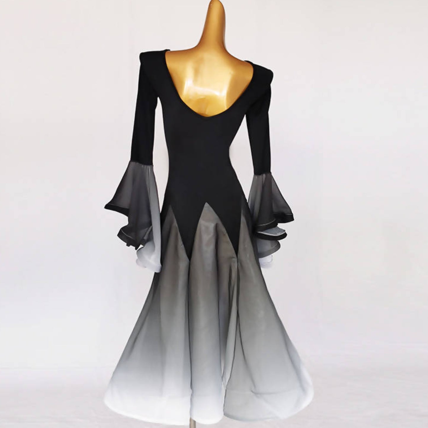 Practice Black Grey Degrade Ballroom Dancewear Dress (dancewear, dance practice wear)