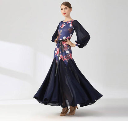 Festive Florals Ballroom Dancing Practice Wear | 9077Dance Dressing