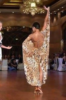 Fierce and Fabulous Espen Salberg Leopard Print Dress for Latin, Rhythm