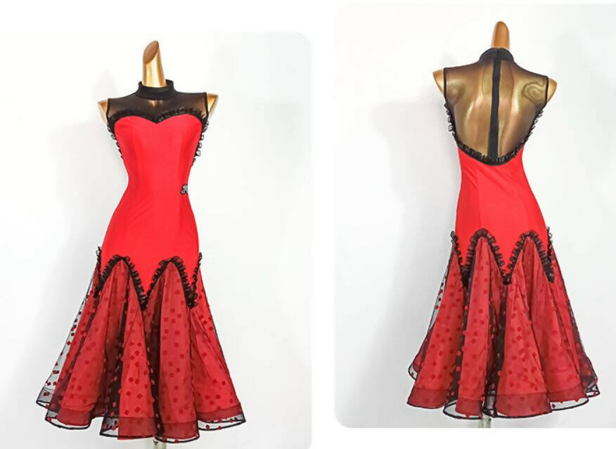 Red & Black Dancewear Junior-Adult Dress | 631
