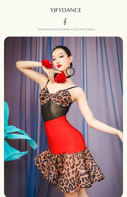 Dress in Red With Leopard Print | ADL56Dance Dressing