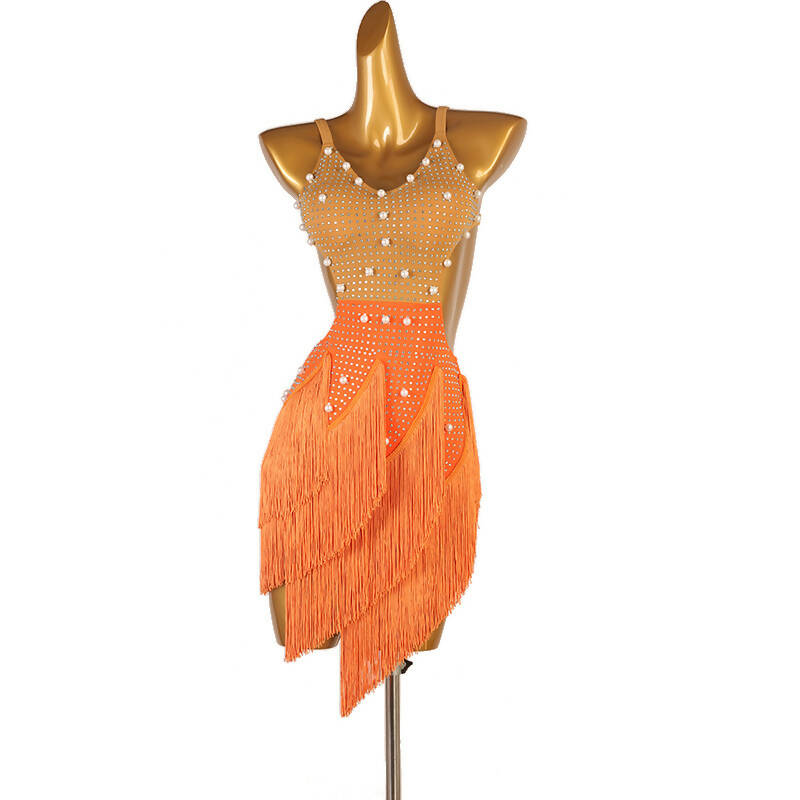 Multi Color Fringe Rhythm Competition Dress | LQ001