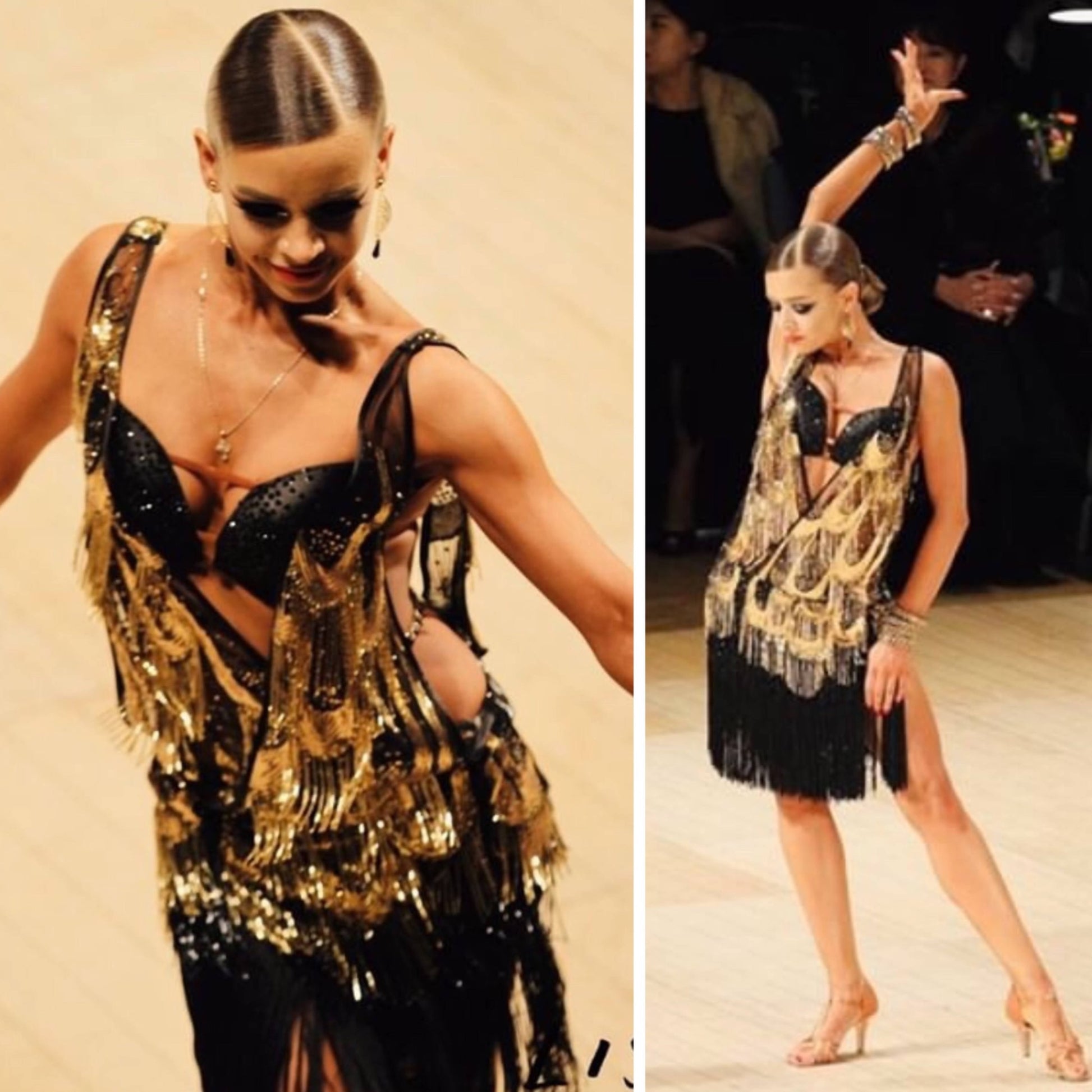 LISA Design Black & Gold Latin Dress - DDressing
