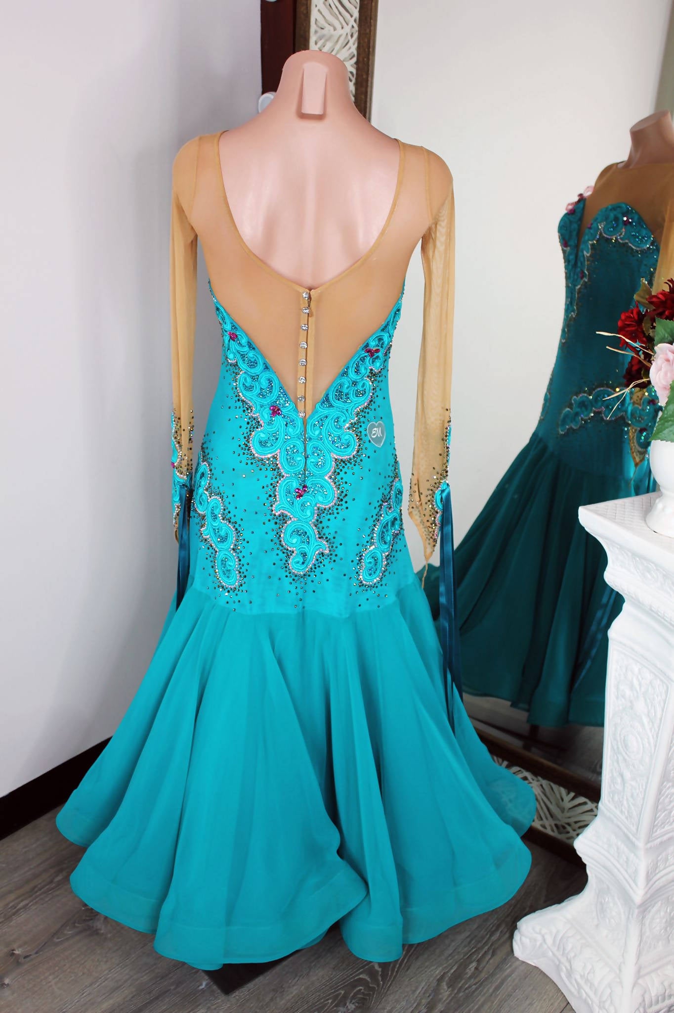 EM Couture Blue Standard Ballroom Dress (ballroom dress for sale, standard, modern, smooth)