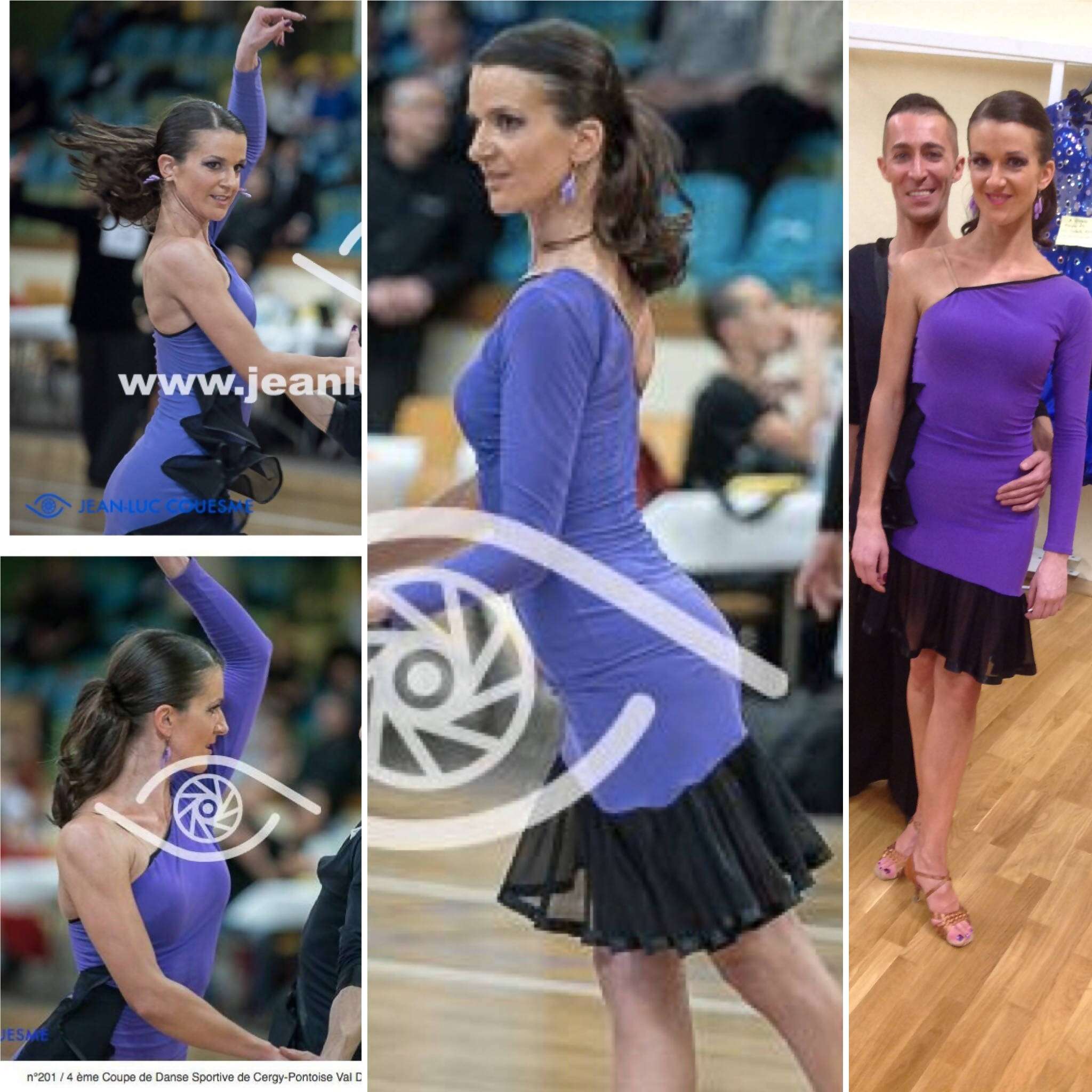 One Sleeve Purple Latin Dress (ballroom dresses for sale, latin dress for sale, dancesport, rhythm)