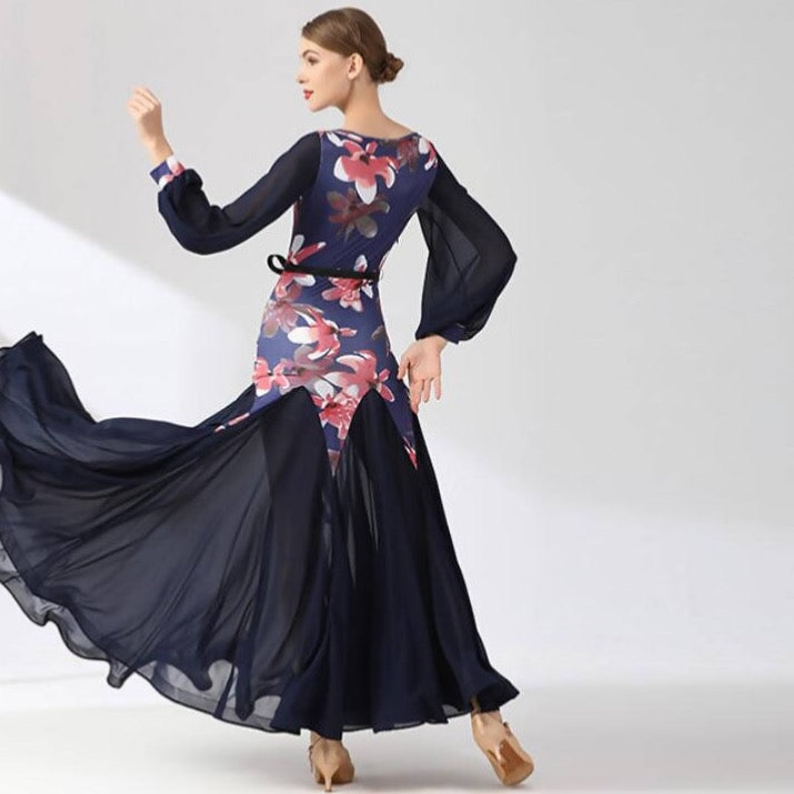 Festive Florals Ballroom Dancing Practice Wear | 9077Dance Dressing