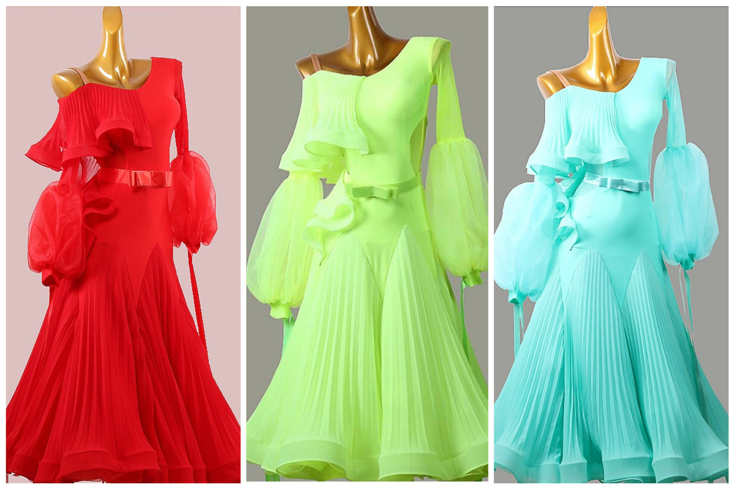 Symphony Elegance Dress | Red/Green/Blue | LXT854