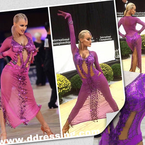 Amazing Purple Latin Dress - DDressing