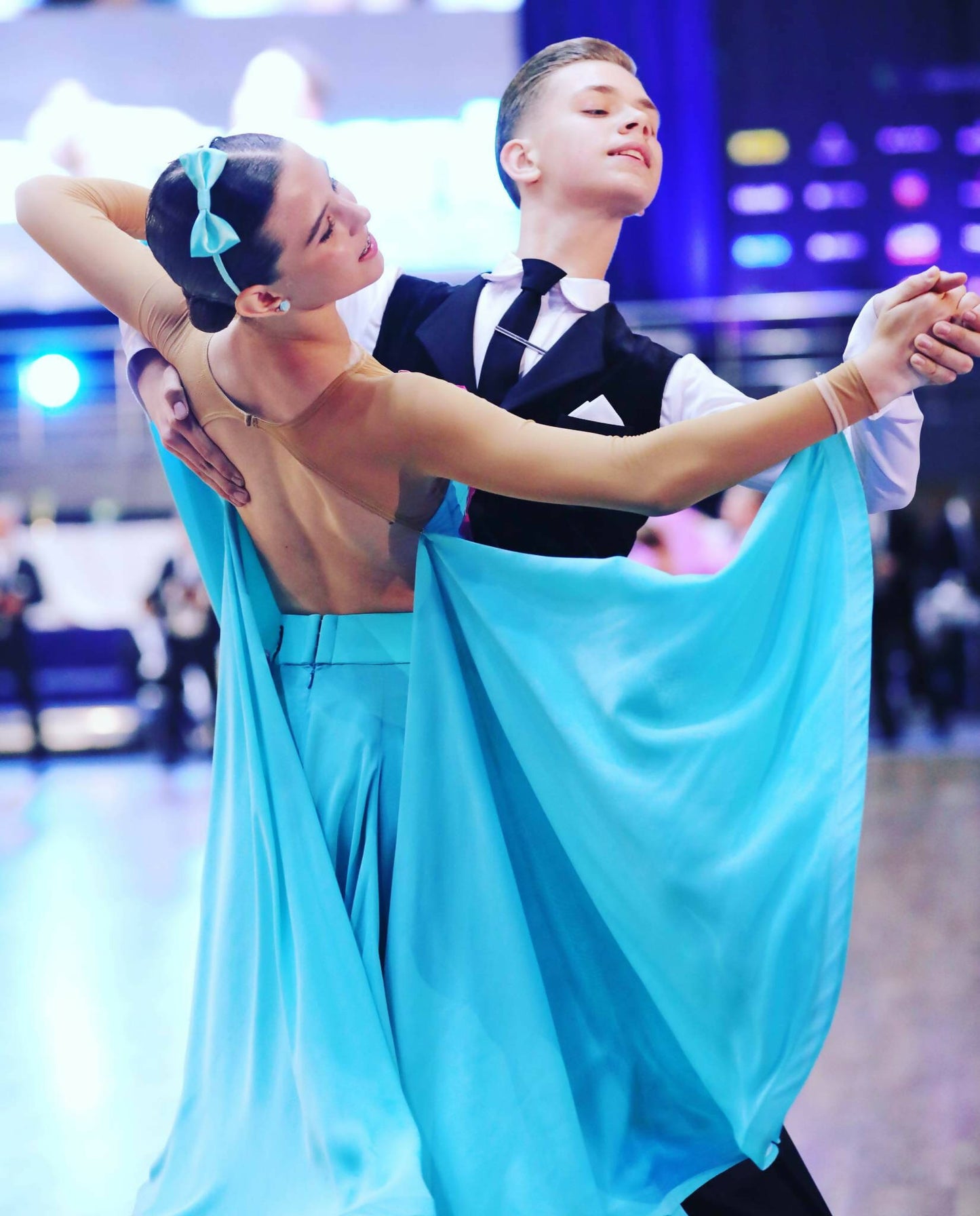 Outstanding Blue Junior Ballroom/Latin Dress, 2 in 1 ballroom dress for sale, dancesport