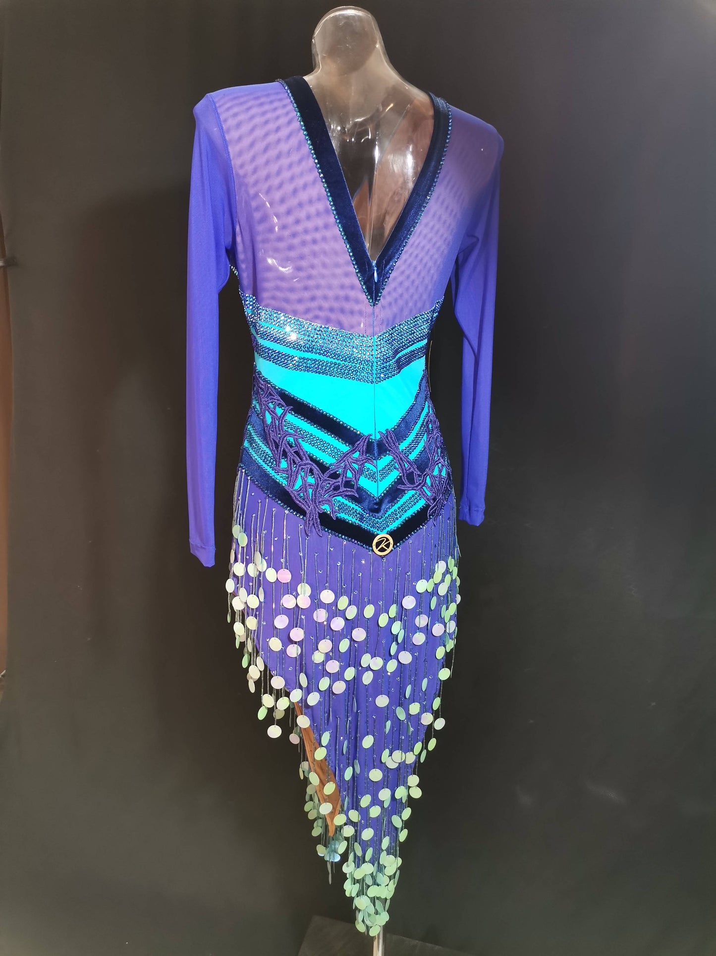 New Purple & Blue Latin Dress (latin dress for sale, dancesport, rhythm)