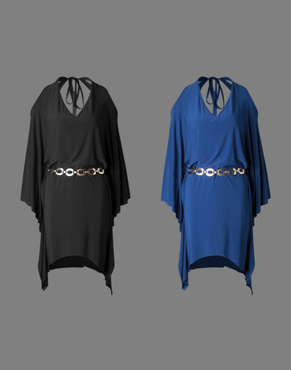Black-Blue Midnight Serenade Latin Dress | 2303